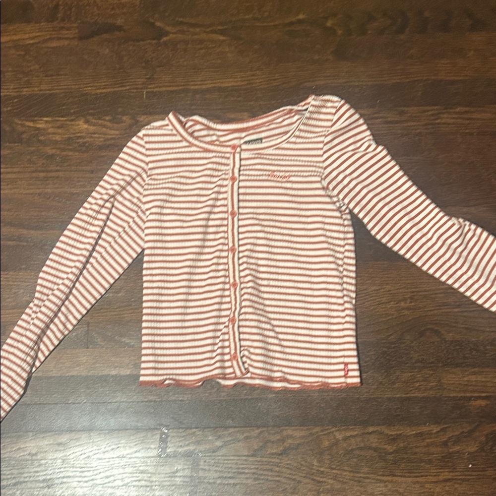 Levi's Kids Red and White Striped Button Down Shirt